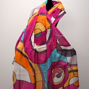 Anne Rivers Art Scarf "Magenta Circles"